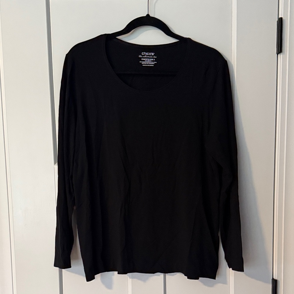 Chico's Elegant Black Long Sleeve Blouse
